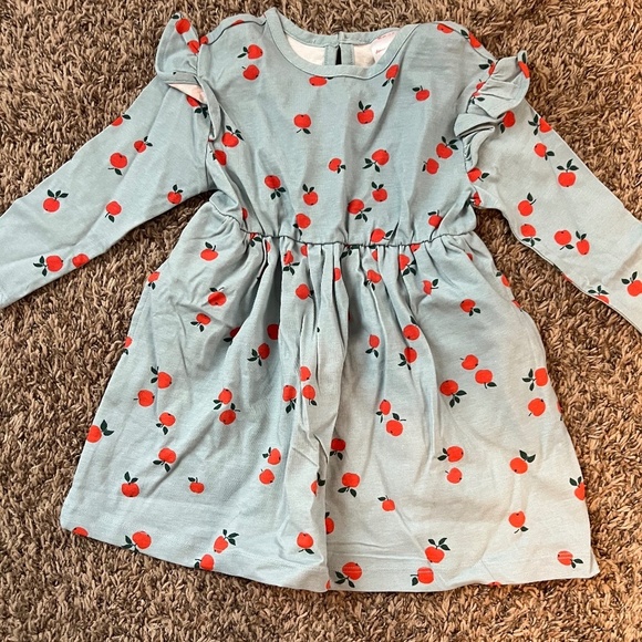 Hanna Andersson Other - NWOT Hanna Andersson girls long sleeve ruffle with pockets apple print dress 3T